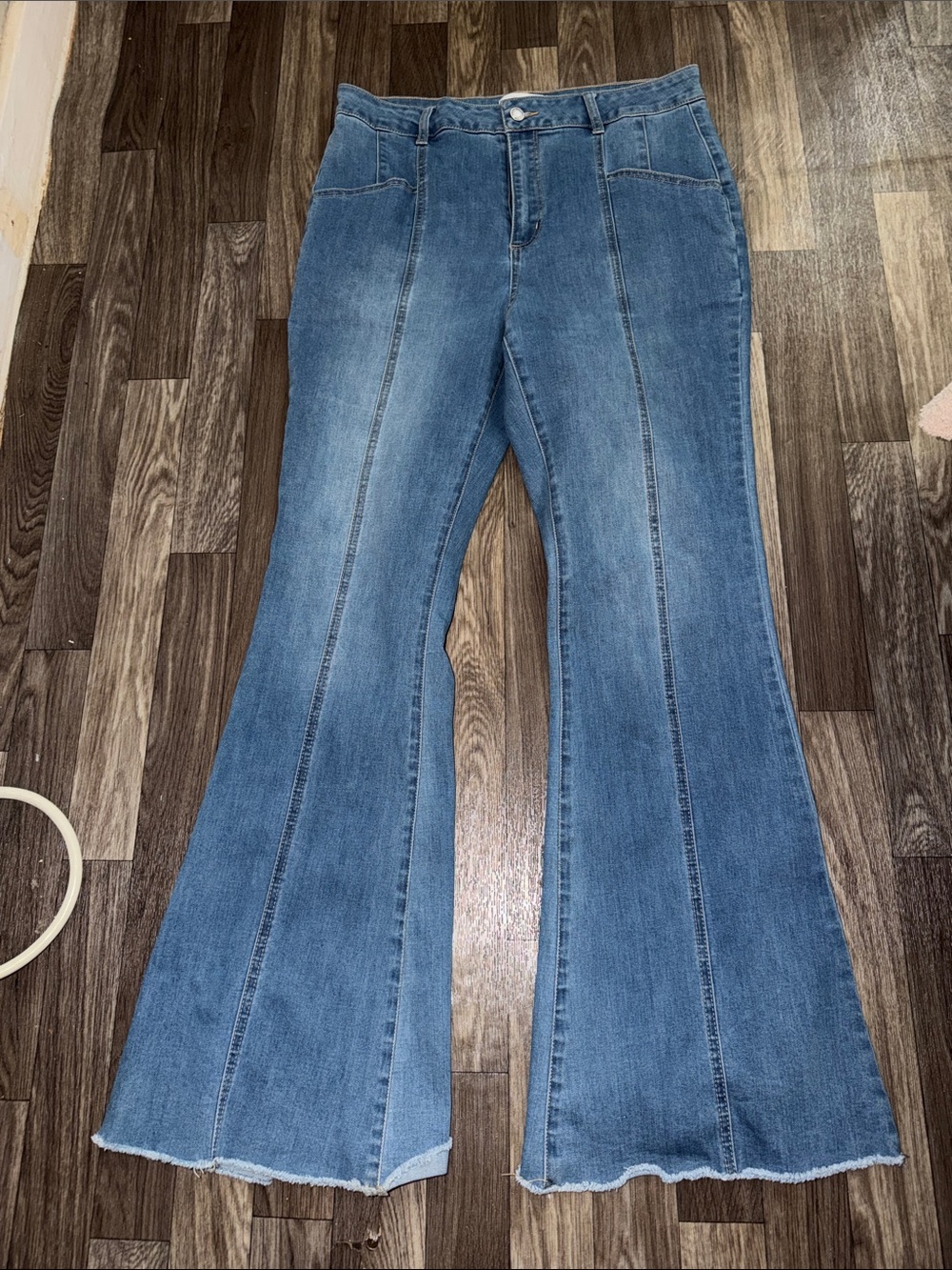 Vanilla Star Vintage-Inspired Medium Blue Flare Jeans
